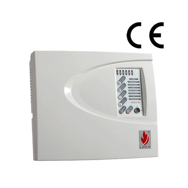 Lifeco, conventional fire alarm panel,  provides 6  zones